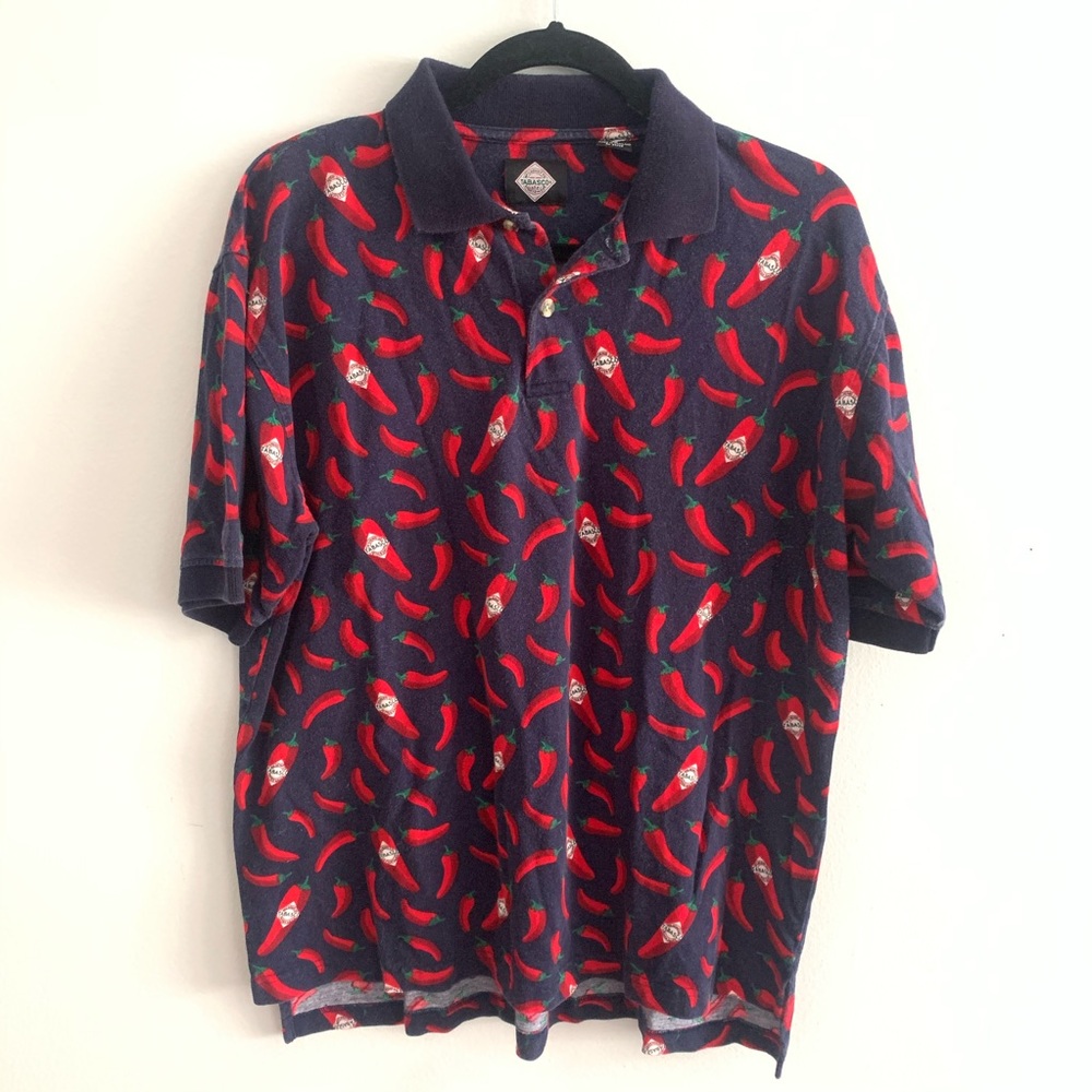 🌶Novelty “TABASCO” Polo - Size Medium Men’s🌶